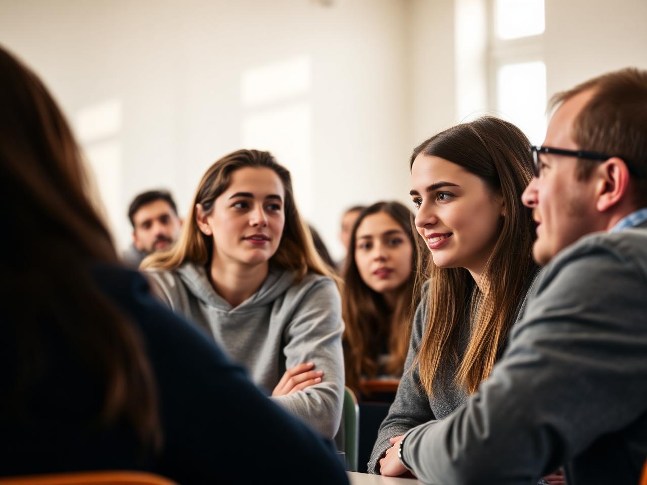 Students talking with a Mechina educational team